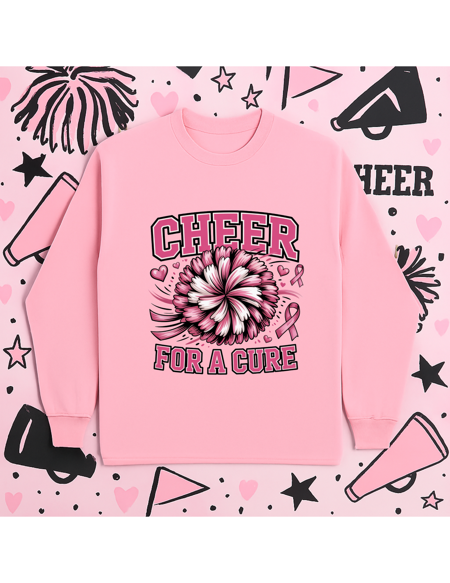 “Cheer for a Cure” Long Sleeve Awareness Tee
